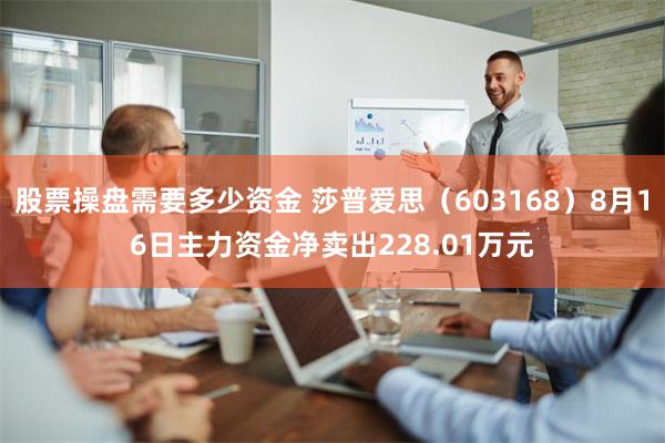 股票操盘需要多少资金 莎普爱思（603168）8月16日主力资金净卖出228.01万元