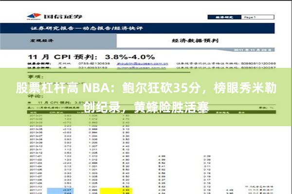 股票杠杆高 NBA：鲍尔狂砍35分，榜眼秀米勒创纪录，黄蜂险胜活塞