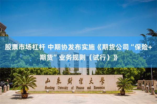 股票市场杠杆 中期协发布实施《期货公司“保险+期货”业务规则（试行）》